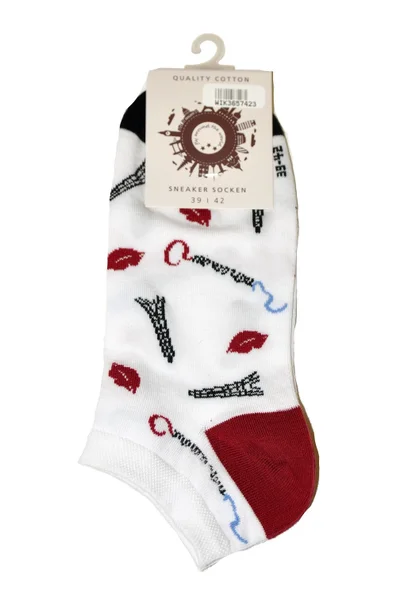 Bavlněné dámské kotníčkové ponožky s potiskem WiK
