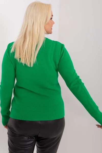 Zelený dámský pulovr s dlouhým rukávem Factory Price