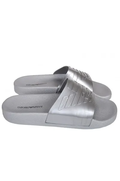 Stříbrné pantofle Emporio Armani X4PS02