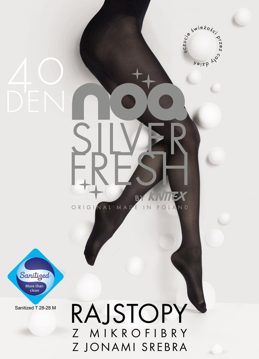 Antibakteriální punčocháče Knittex Noa Silver Fresh, nero 2-S i384_37343894