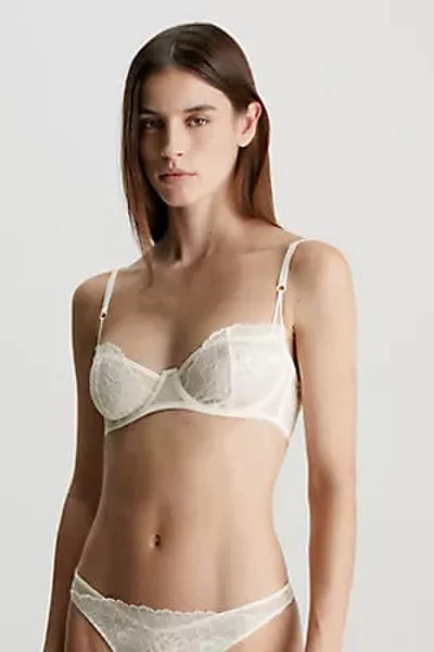 Ecru dámská krajková podprsenka Calvin Klein