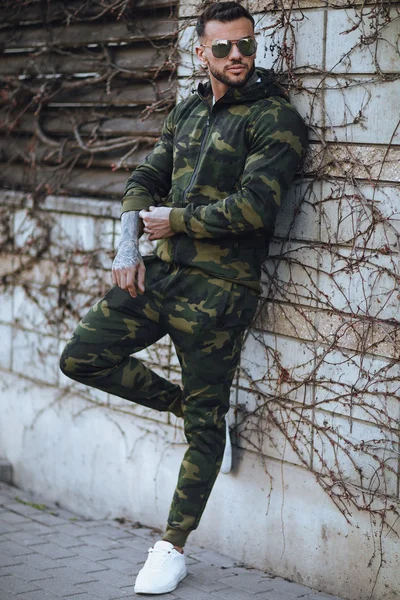 Khaki pánská teplákovka army styl Dstreet