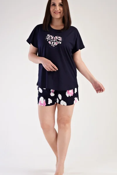 Krátké letní bavlněné pyžamo se šortkami Vienetta plus size