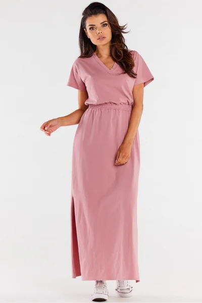Pudrově růžové bavlněné dámské šaty Infinite You