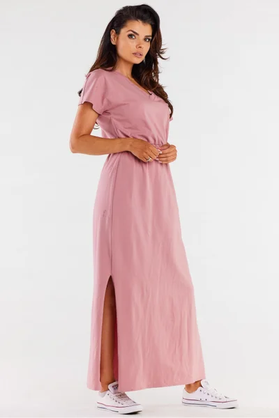 Pudrově růžové bavlněné dámské šaty Infinite You