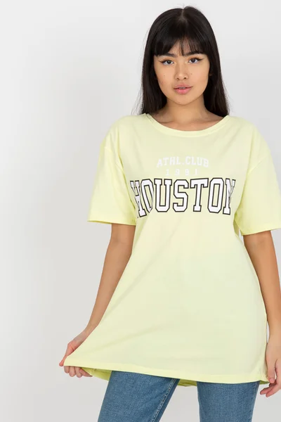 Světle žluté jednoduché dámské tričko Houston FPrice