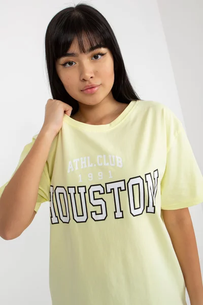 Světle žluté jednoduché dámské tričko Houston FPrice