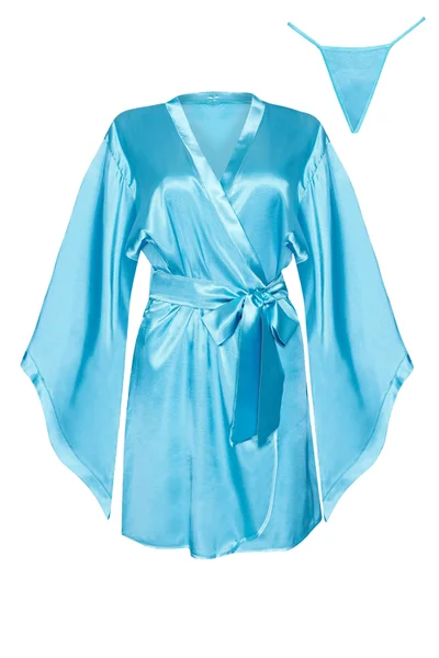 Tyrkysové dámské saténové kimono - župánek Beauty Night Fashion