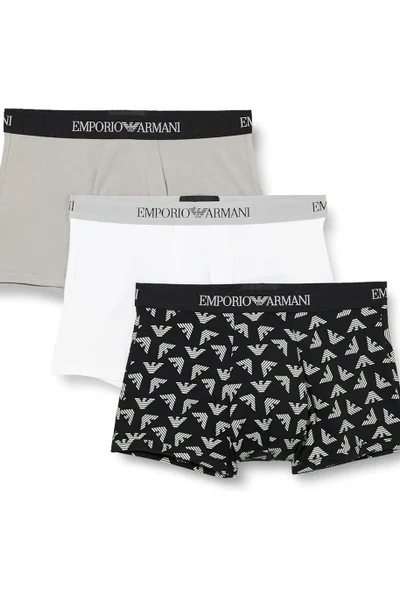 Sada 3ks pánské vzorované boxerky Emporio Armani