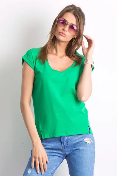 Bavlněné dámské zelené tričko s elastanem BFG