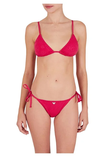 Tmavě růžové dvoudílné dámské bikiny s trojúhelníkovou podprsenkou Emporio Armani