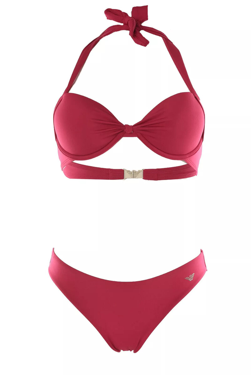 Malinové růžové stylové dámské bikiny za krk Emporio Armani, M i10_P70791_2:91_