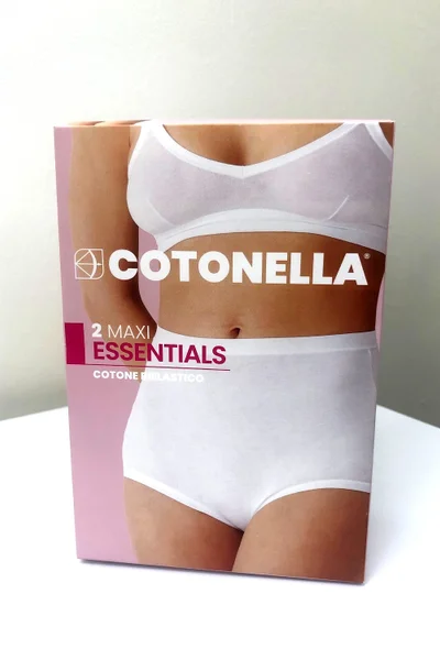 Komfortní dámské vysoké kalhotky v bílé barvě Cotonella