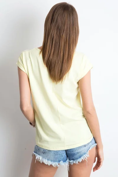 Světle žluté dámské bavlněné hladké tričko BFG
