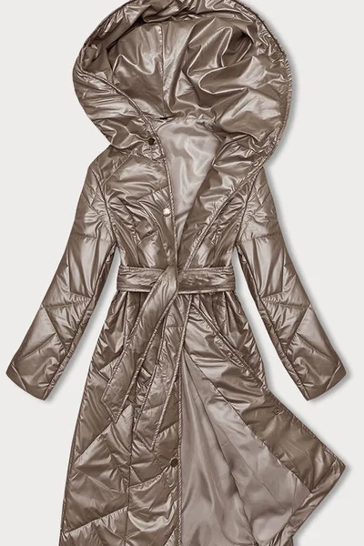Zlatý metalický dámský prošívaný kabát S'WEST