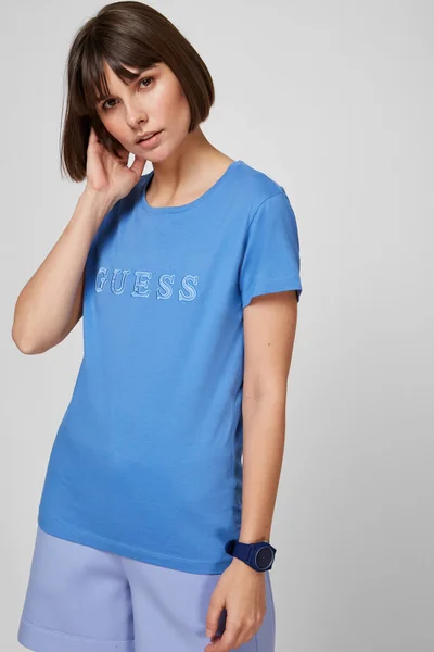 Modré dámské tričko Guess O1GA05K8HM0