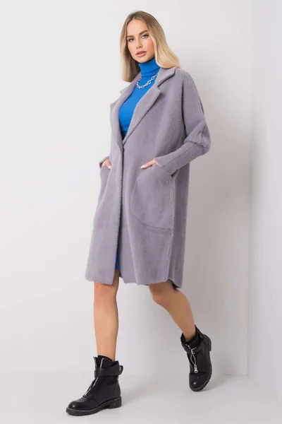 Dámský kabát z alpaky s kapsami FPrice