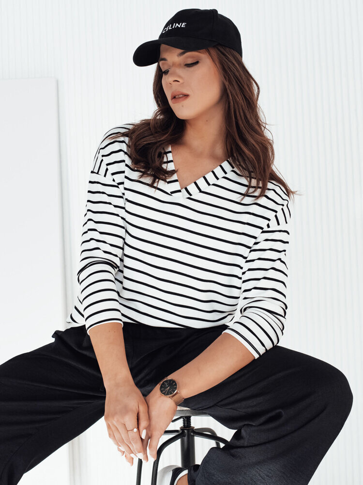 Dámské pruhované tričko V-neck Dstreet, Univerzální i646_3097018