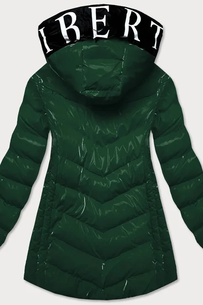 Tmavě zelená prošívaná zimní bunda s kapucí SPEED.A
