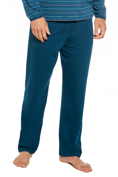 Pánské vzorované dlouhé pyžamo Cornette v modré barvě