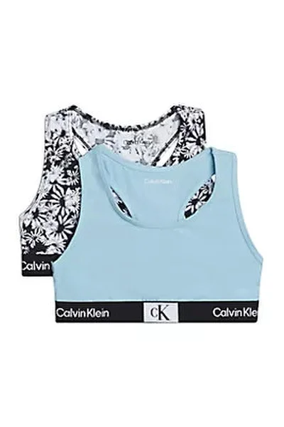 Bavlněná sportovní dívčí podprsenka Calvin Klein 2ks