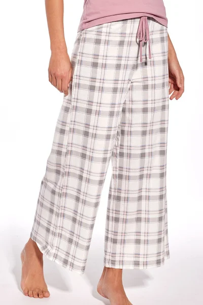 Lehké dámské bavlněné pyžamo s širokými kalhotami Cornette