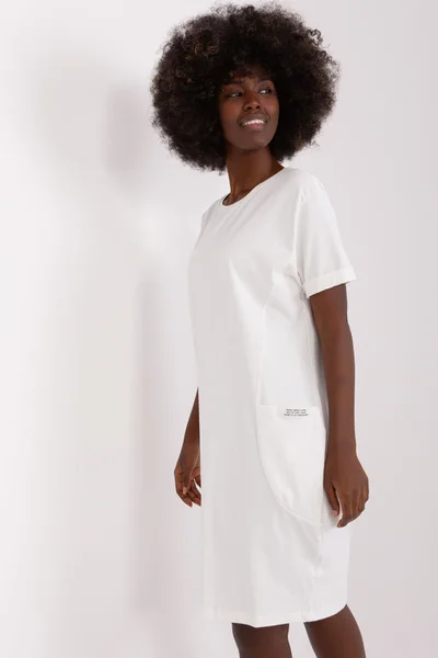 Bílé dámské volnočasové šaty s kapsami FPrice
