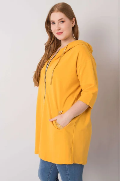 Tmavě dámská plus size mikina na zip FPrice