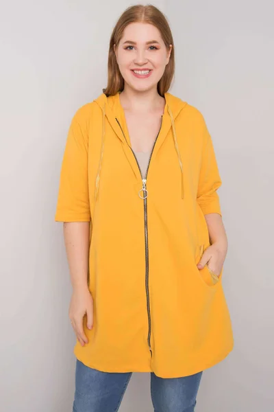 Tmavě dámská plus size mikina na zip FPrice