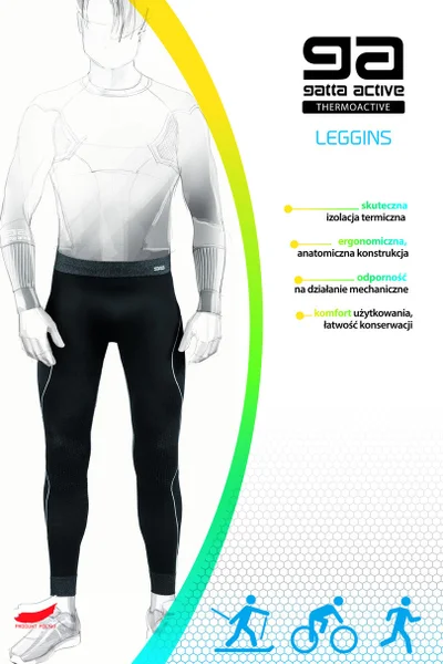 Pánské legíny MEN THERMOACTIV BASIC BLANC GATTA BODYWEAR černošedá