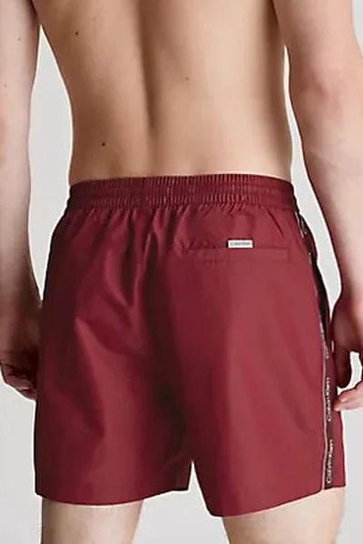 Vínové pánské trenýrky na koupání Calvin Klein