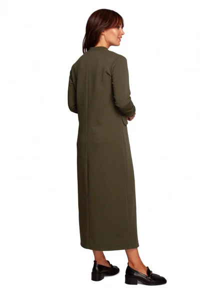 Dámské V322 Maxi dámské šaty s ozdobnými klopami vpředu BE