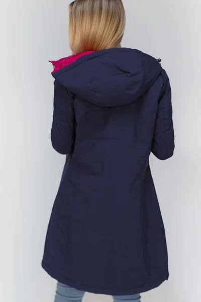 Oboustranná přechodová bunda ve tmavě modro-amarantové barvě Libland 7700