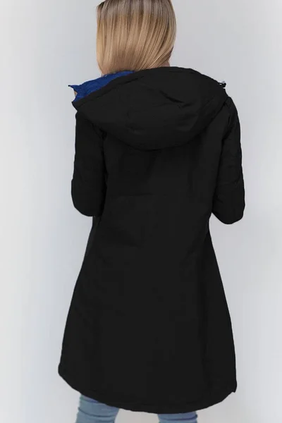 Černo-tmavě modrá oboustranná přechodová bunda Libland 7700