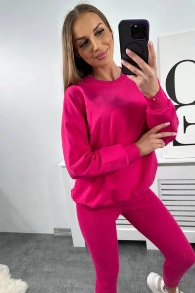 Stylový set: bavlněná mikina a fuchsiové legíny Kesi