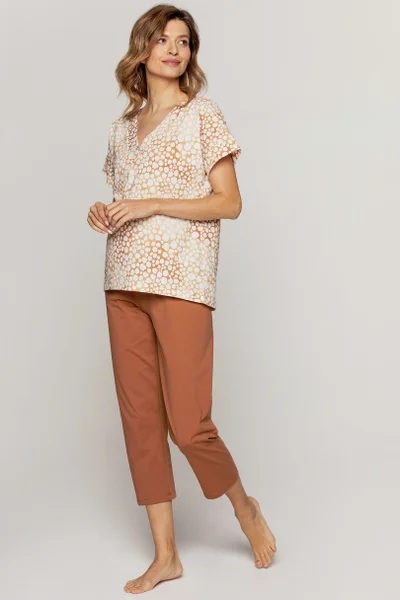 Dámské pyžamo E667 Cana (v barvě CAMEL TINS)