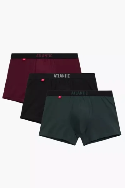 Pánské boxerky Atlantic - černo-zeleno-maronové