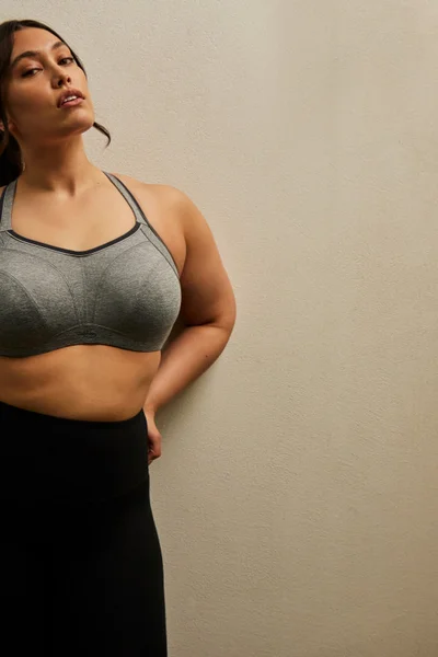 Světle šedá dámská sportovní plus size podprsenka Panache