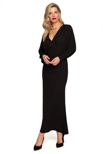 Elegantní večerní dámské černé šaty Makover