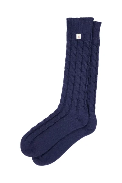 Tmavě modré žebrované hřejivé ponožky Triumph