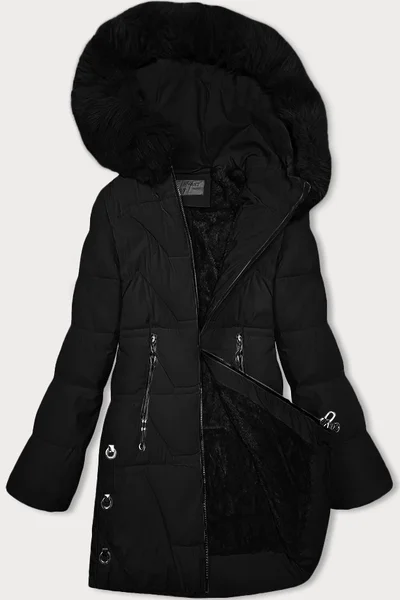 Delší dámská bunda na zimu s kapucí S'WEST