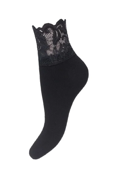 Šedé dámské ponožky Milena 1061 Krajka