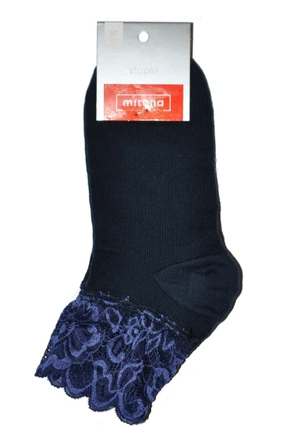 Šedé dámské ponožky Milena 1061 Krajka
