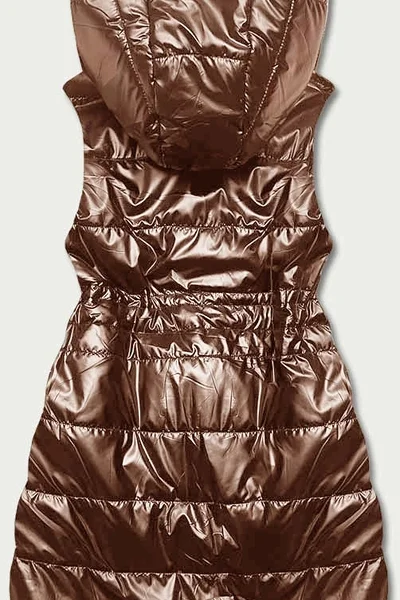 Metalická měděná dámská vesta s kapucí S'WEST