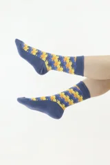 Barevné unisex vysoké ponožky vzor Puzzle Moraj