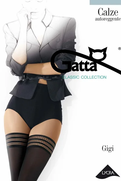 Černé samodržící punčochy Gatta Gigi nr 01