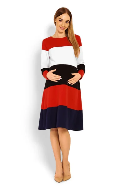 Dámské pruhované šaty vhodné pro těhotné volný střih PeeKaBoo