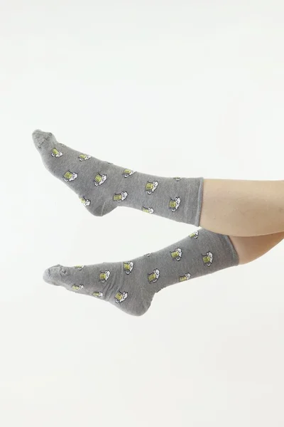 Unisex vysoké šedé ponožky Moraj