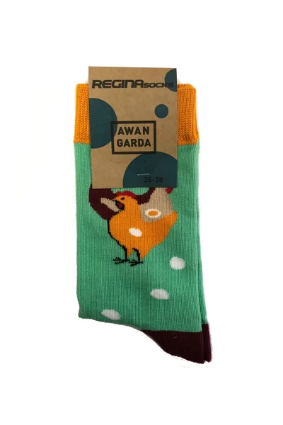 Pánské barevné ponožky Regina Socks 7844 Avangarda Slepice