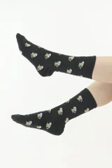 Černé bavlněné unisex ponožky vysoký střih Pivo Moraj